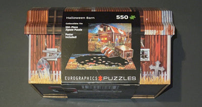 NEW Eurographics HALLOWEEN BARN 550 Pc Puzzle and Collectible Tin