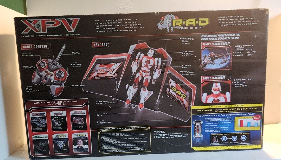 New Jakks Pacific Robotic Air Defense Flying 12" Robot R/C Battery Charger Incl. - Darktower Media