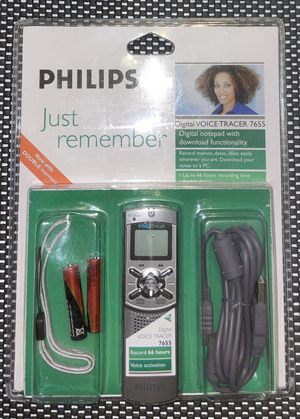 NEW Philips Voice Tracer 7655 Digital Voice Recorder 128MB Memory RECORD 66 Hrs - Darktower Media