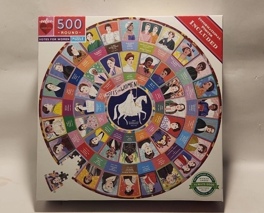 New Votes for Women 500 pcs Round eeBoo Jigsaw Puzzle Suffrage Movement History - Darktower Media