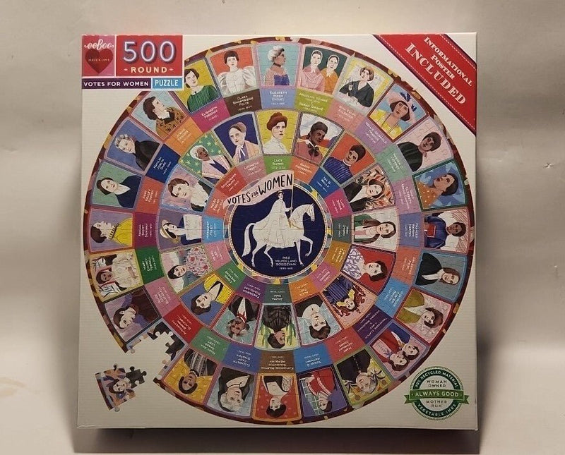 New Votes for Women 500 pcs Round eeBoo Jigsaw Puzzle Suffrage Movement History - Darktower Media