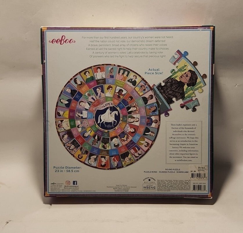 New Votes for Women 500 pcs Round eeBoo Jigsaw Puzzle Suffrage Movement History - Darktower Media