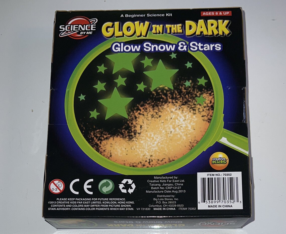 NIB GLOW IN THE DARK GLOW Glow Snow & Stars KID FRIENDLY SCIENCE FUN! Science - Darktower Media