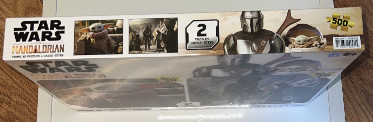 NIB Star Wars the Mandalorian PRIME 3D Puzzles, 2 - pack 500pc Each Baby Yoda - Darktower Media
