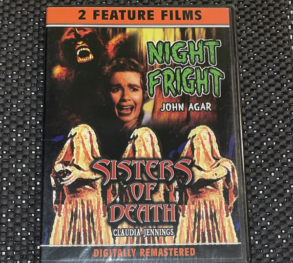 NIGHT FRIGHT / SISTER OF DEATH Classic Double Feature Films On DVD Disc - Darktower Media