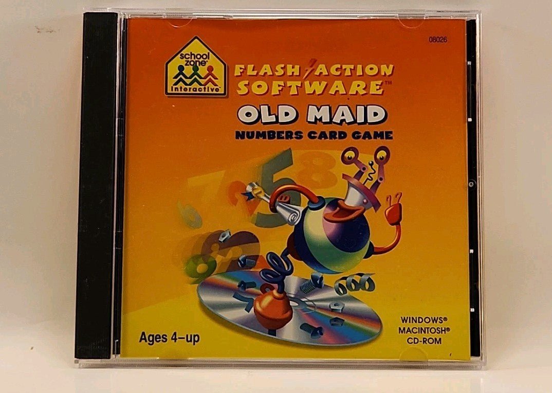 Old Maid Card Game CD - Rom Game School Zone Windows 98 w1s2 1964 - Darktower Media