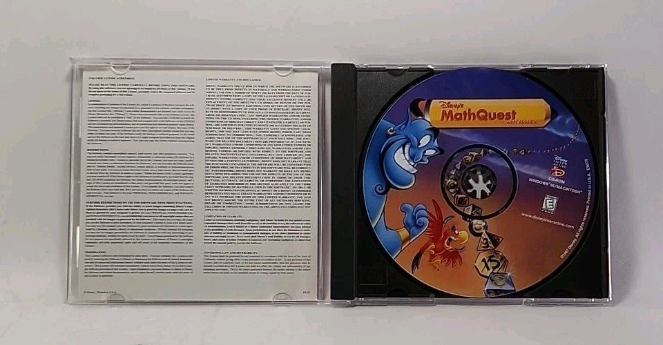 PC - CD ROM (1997) - Disney's Aladdin: MathQuest JC w1 4357 - Darktower Media
