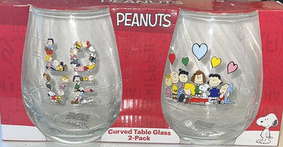 Peanuts Snoopy Valentine's Day Curved Table Glass Nib