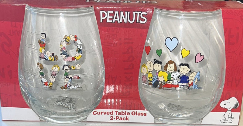 Peanuts Snoopy Valentine's Day Curved Table Glass Nib - Darktower Media