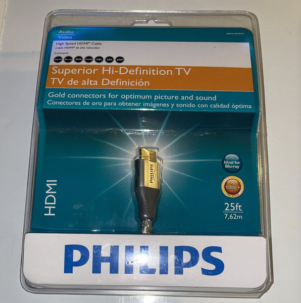 Philips High Speed HDMI Cable 25ft. Superior Hi - Definition TV Gold Connectors. - Darktower Media