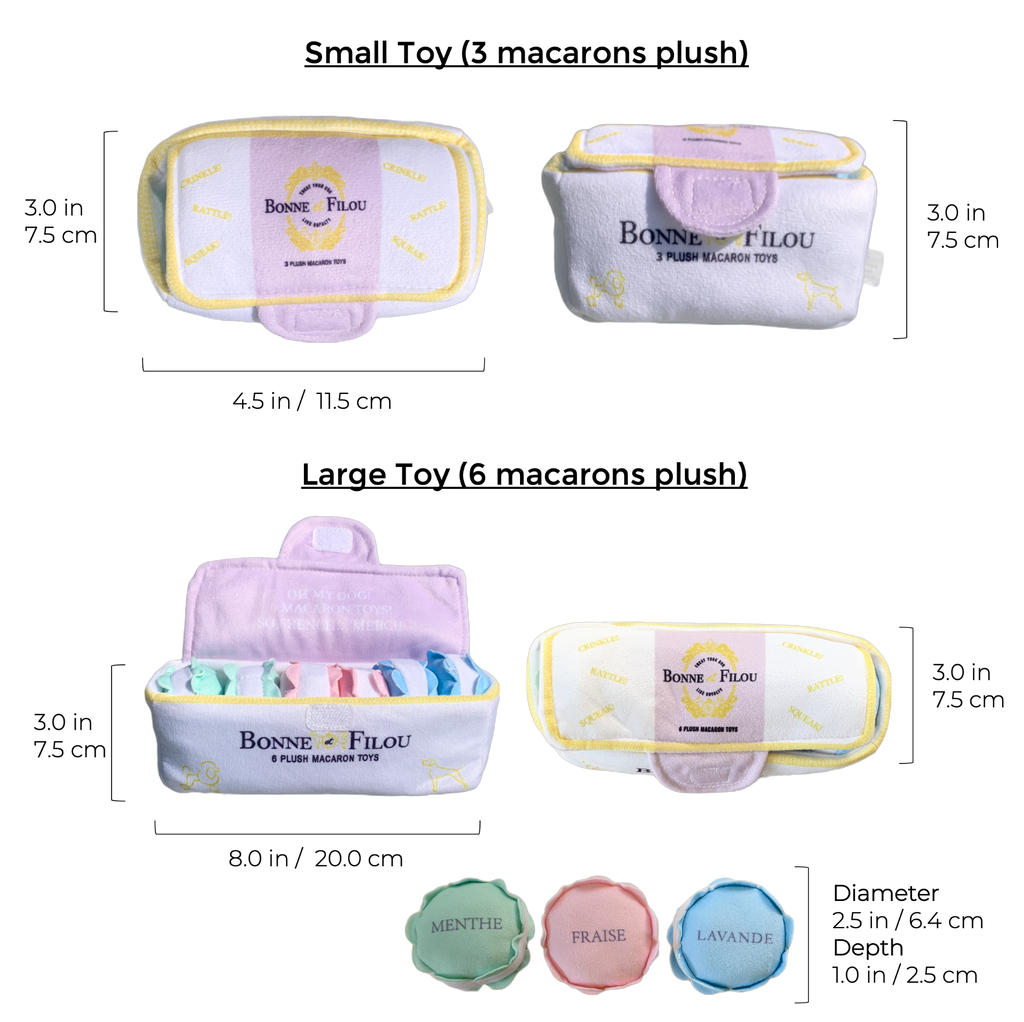 Plush Macaron Squeaky Dog Toy - Darktower Media
