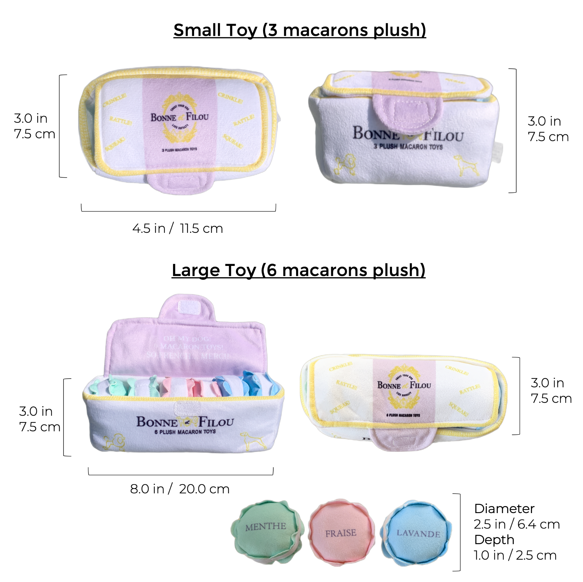 Plush Macaron Squeaky Dog Toy - Darktower Media