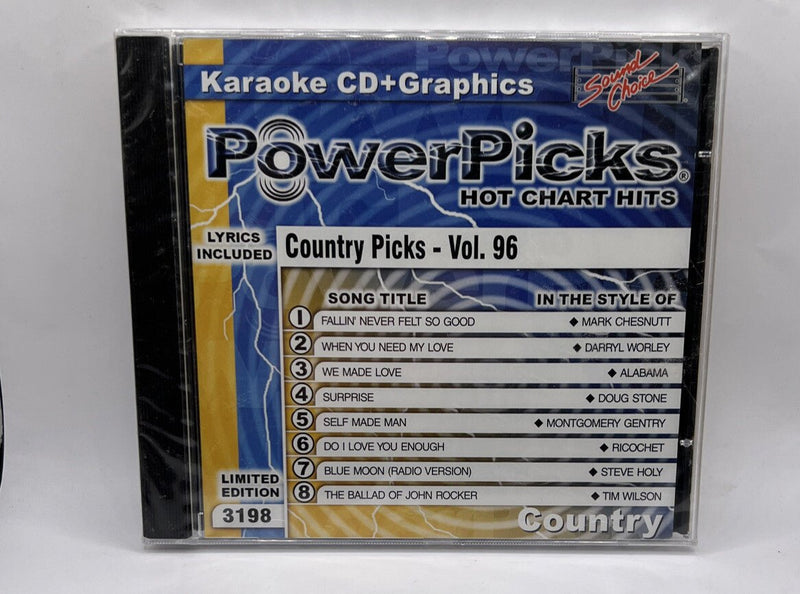 PowerPicks Country Picks Vol. 96 Karaoke CD+Graphics 2002 Slep Tone USA - Darktower Media