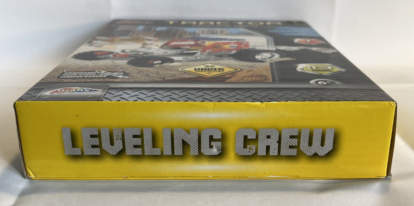 Rare METAL TECH BOX TRACTOR Leveling CREW CONSTRUCTION Toy NEW Sealed 113 Pieces - Darktower Media