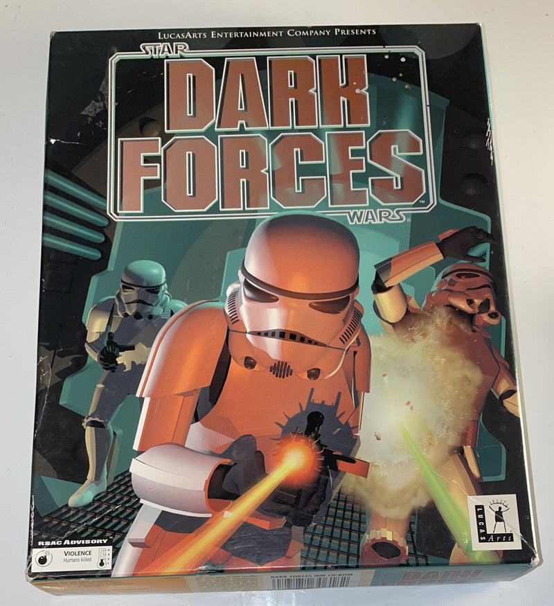 Rare Vintage STAR WARS Dark Forces Big Box Lucas Arts IBM CD - ROM & Strat Guide - Darktower Media