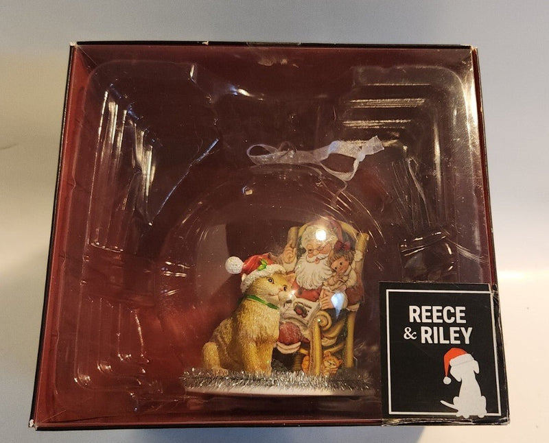 Reece & Riley Orange Tabby Cat In Santa Hat Christmas Ball Diorama Ornament - Darktower Media