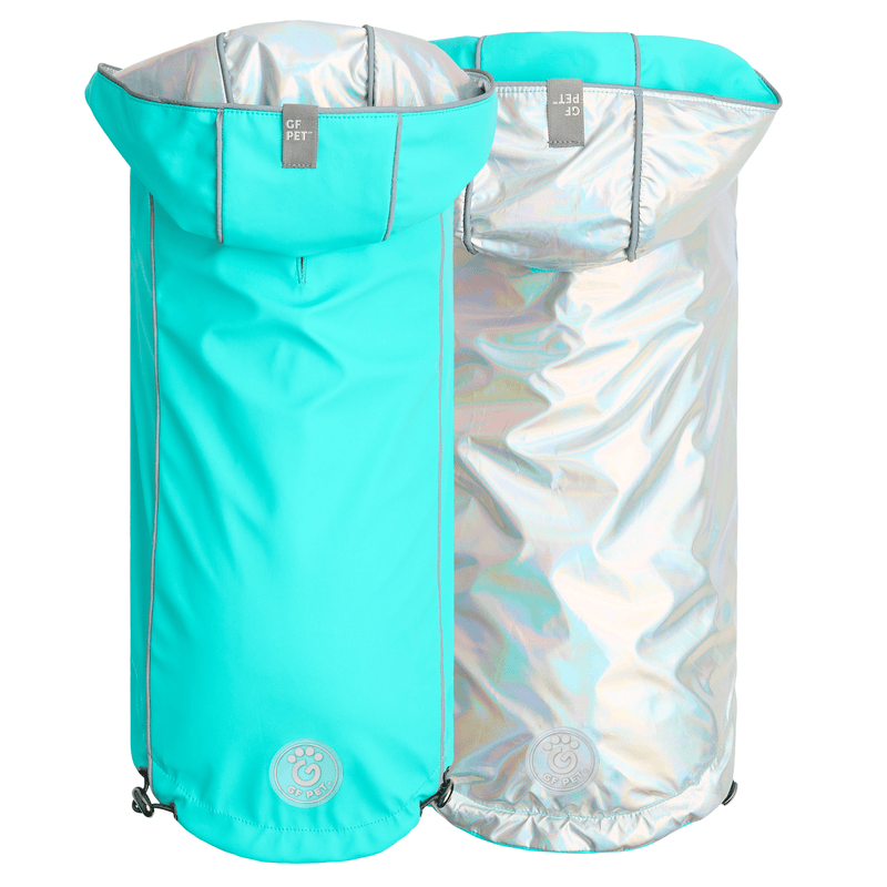 Reversible Raincoat - Neon Aqua with Iridescent - Darktower Media
