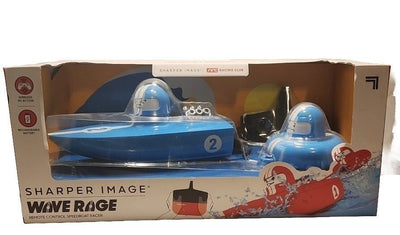 Sharper Image Wave Rage, Remote Control Speed Boat Racer, Blue New in Box