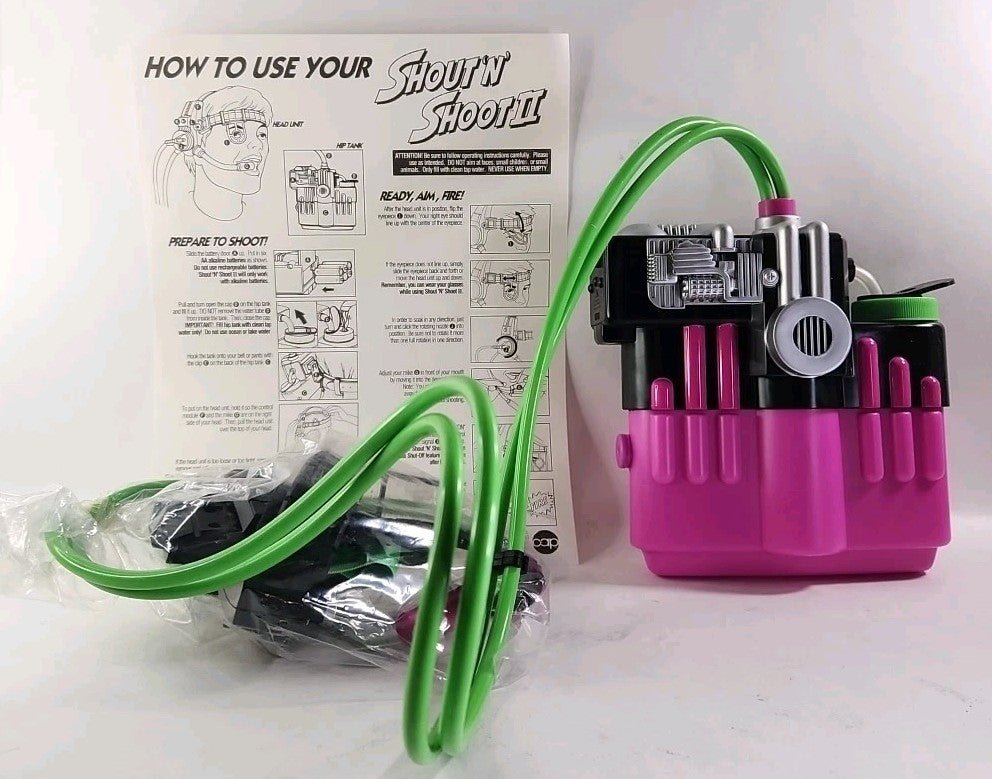 Shout 'N Shoot Water Gun VOICE CONTROLLED '93 vtg CAP Toys EUC T300 - Darktower Media
