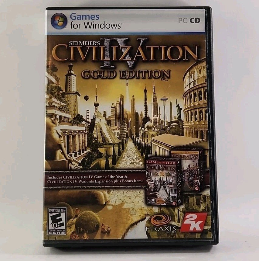 Sid Meier's Civilization IV: Gold Ed. PC CD 2007 Win Vista 4 - discs/Poster w14388 - Darktower Media