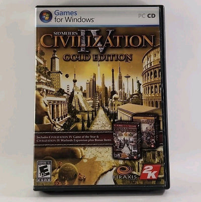 Sid Meier's Civilization IV: Gold Ed. PC CD 2007 Win Vista 4-discs/Poster w14388