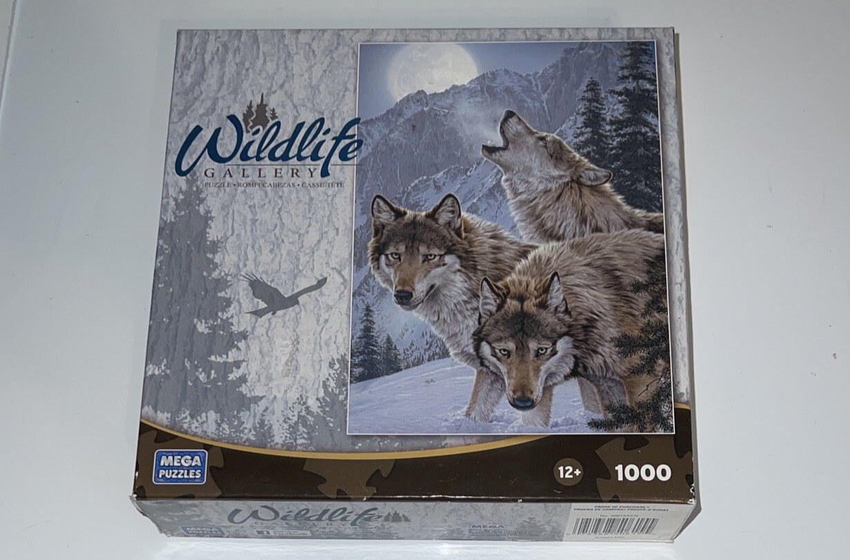 SJ Wildlife Gallery Mega Puzzles 1000 Pieces Wolf Sealed NEW - Darktower Media
