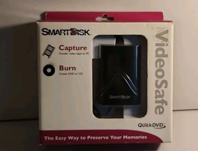 Smartdisc  VIDEOSAFE USB Convert VHS Tape To PC CD DVD For WIN XP or 2000 Only