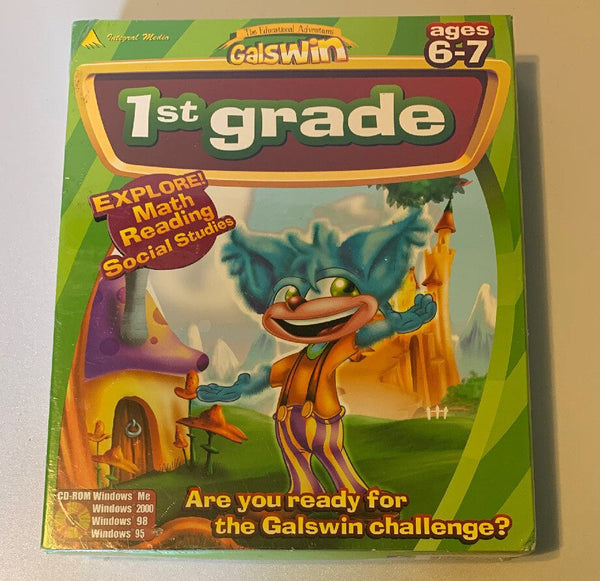 Software PC Galswin 1st Grade Math Ages 6 - 7 NEW SEALED Big Box - Darktower Media