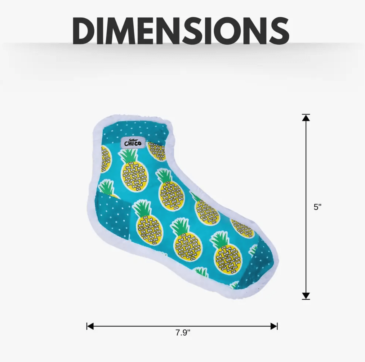 Squeaky Sock Plush Dog Toy – Whimsy Wonders Pineapple Design - Darktower Media