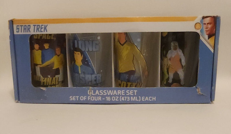 Star Trek - Original Series Pint Size GLASSWARE Set of 4 Collectible New Box Worn - Darktower Media
