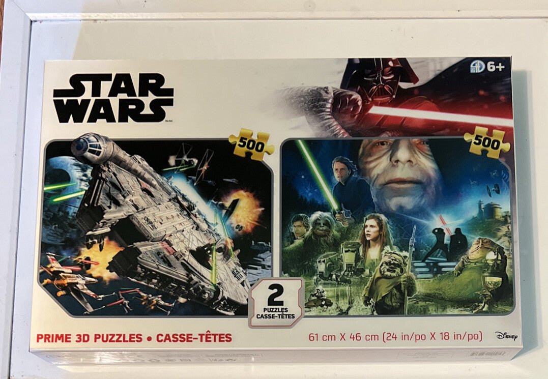 Star Wars Puzzles 500pc each Prime 3D Lenticular Puzzles(2) NEW ✨ - Darktower Media