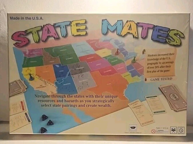 State Mates - Educational Board Game - STEM Authenticated - Ages 11 and up - Darktower Media