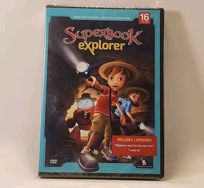 Superbook Explorer Vol 16 DVD “Naaman & The Servant Girl"/"Lazarus" CBN r1s4 552