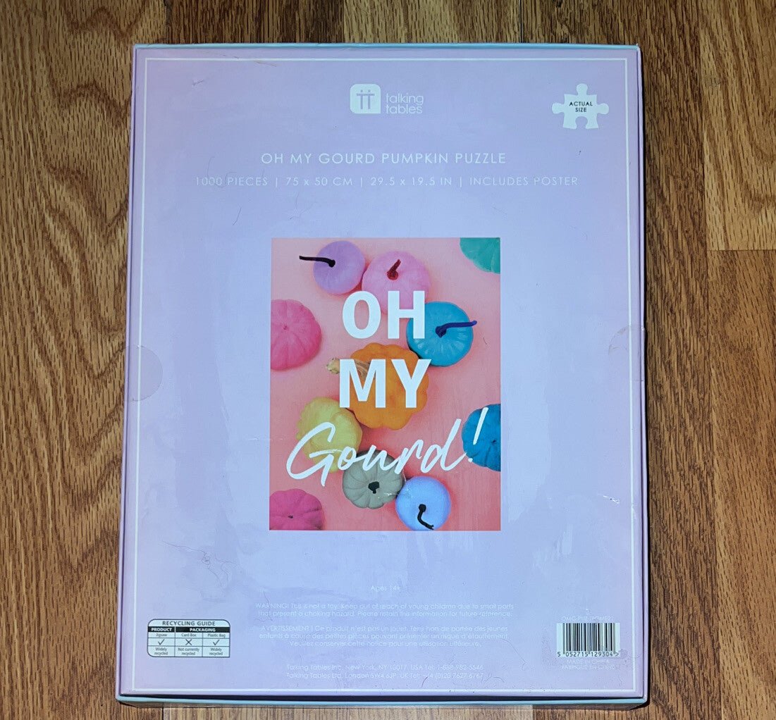 Talking Tables Oh My Gourd Pumpkin 1000 - pcs Jigsaw Puzzle Sealed and Poster NEW! - Darktower Media