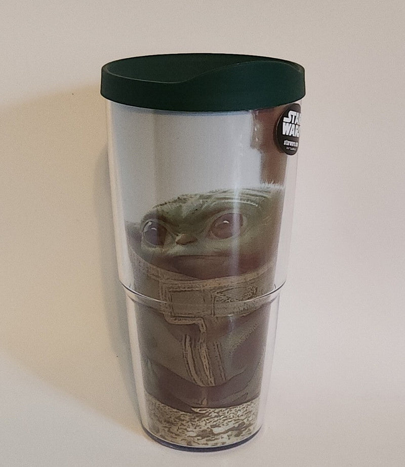TERVIS “The Child” Baby Yoda Mandalorian Star Wars Tumbler, 24 Oz GREEN LID NEW - Darktower Media