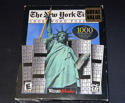 The New York Times Crossword Puzzles for CD-ROM Windows 95/98 Vg Pc Big Box