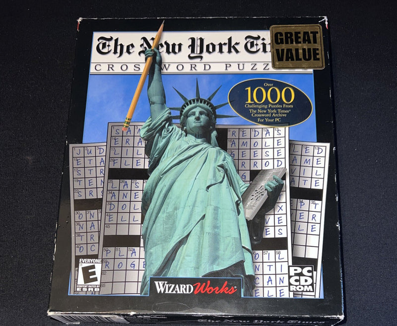 The New York Times Crossword Puzzles for CD - ROM Windows 95/98 Vg Pc Big Box - Darktower Media