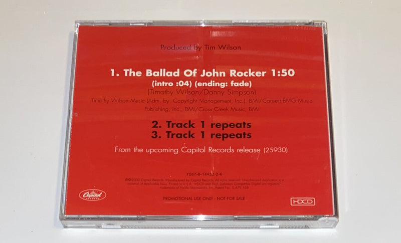 TIM WILSON The Ballad of John Rocker PROMO 3 Tr. CD Single Capital USA w1s3 3153 - Darktower Media