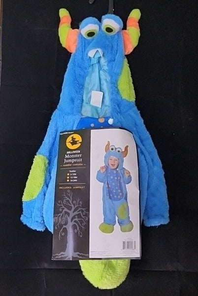 TODDLER Costume Size 6 - 12 MTH Hooded JUMPSUIT BLUE MONSTER Costume C005 - Darktower Media