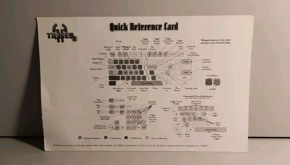 Tribes 2 (PC, 2001) Cd Rom with Manual/Reference card, code - Near mint - Darktower Media