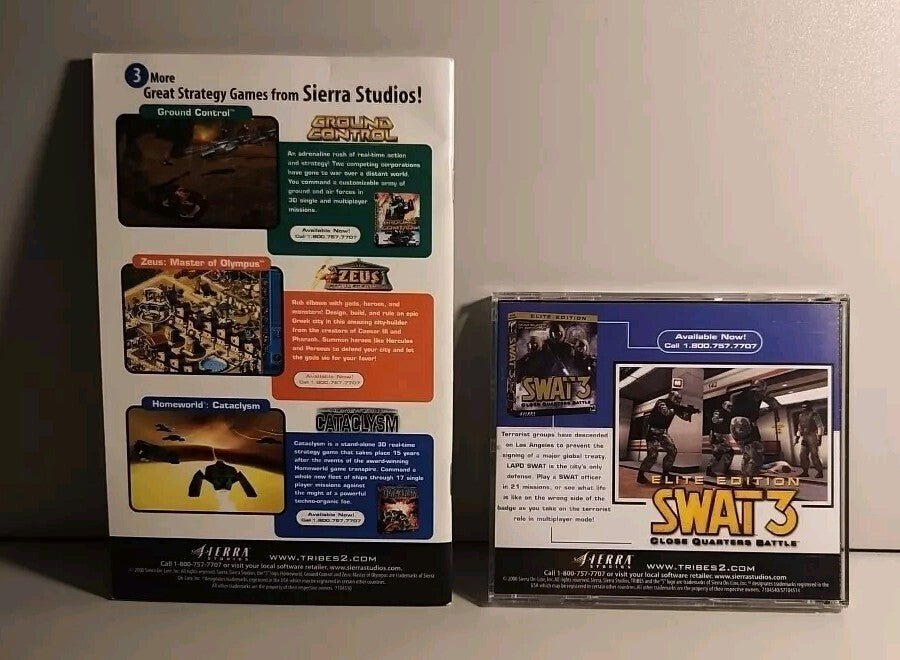 Tribes 2 (PC, 2001) Cd Rom with Manual/Reference card, code - Near mint - Darktower Media