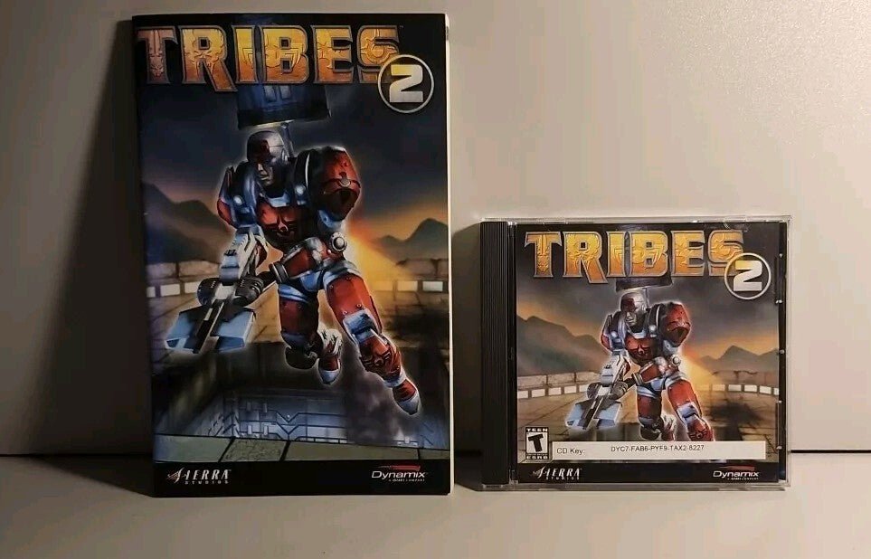 Tribes 2 (PC, 2001) Cd Rom with Manual/Reference card, code - Near mint - Darktower Media