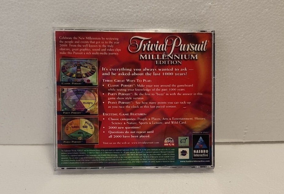 Trivial Pursuit: Millennium Edition PC Windows 95/98 game CD Hasbro USA - Darktower Media