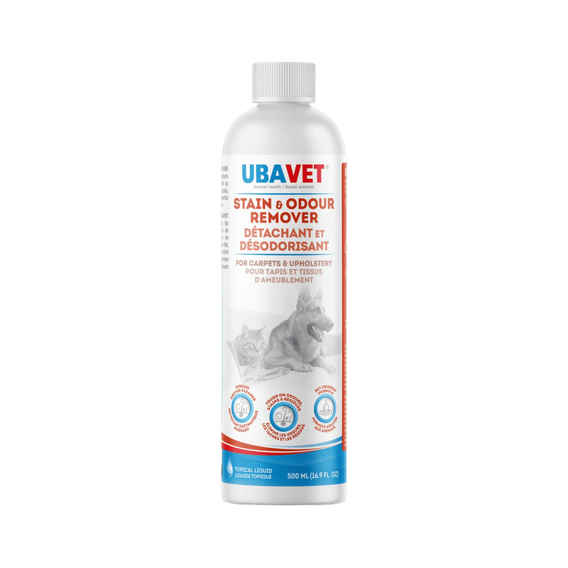 UBAVET Stain and Odor Remover for Dogs & Cats – Powerful Enzyme Cleaner – (16.9 fl oz / 500ml) - Darktower Media