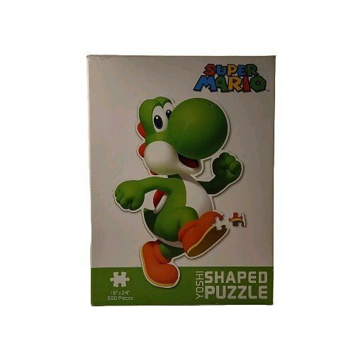 USAopoly Yoshi Shaped Puzzle 200 Pieces Nintendo Super Mario 16"x24" Complete - Darktower Media