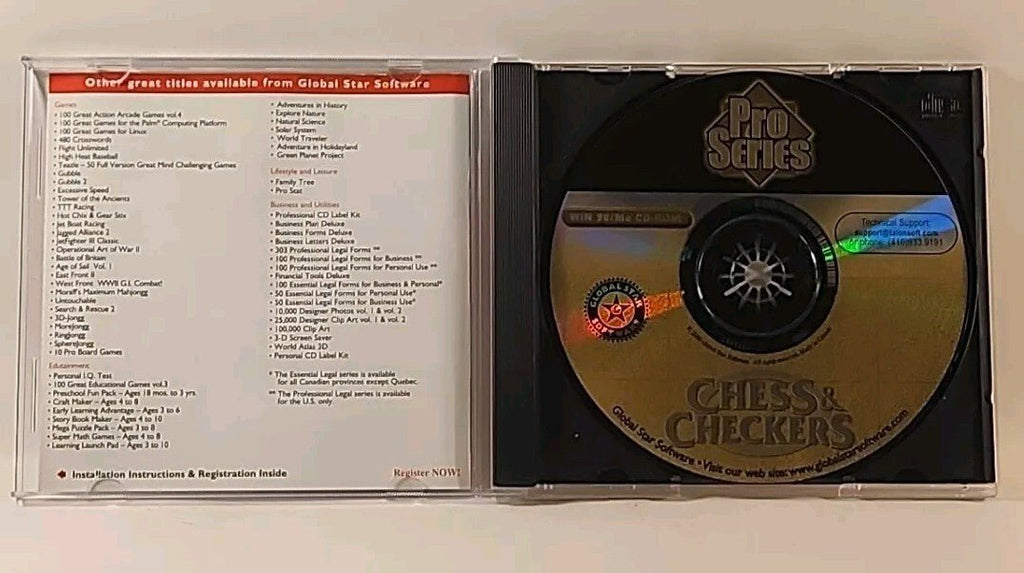 Video Game PC Pro Series Chess & Checkers Windows 98/Me CD - ROM r1s4 486 - Darktower Media