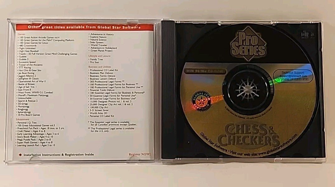 Video Game PC Pro Series Chess & Checkers Windows 98/Me CD - ROM r1s4 486 - Darktower Media