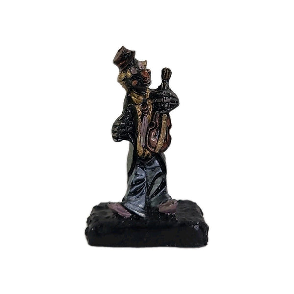Vintage Hand Crafted From Coal Clown With Violin G303 - Darktower Media