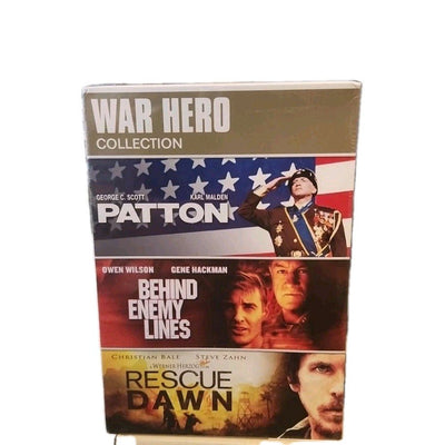War Hero Collection: PATTON/BEHIND ENEMY LINES/RESCUE DAWN 3 DVD Box w1s1 1288