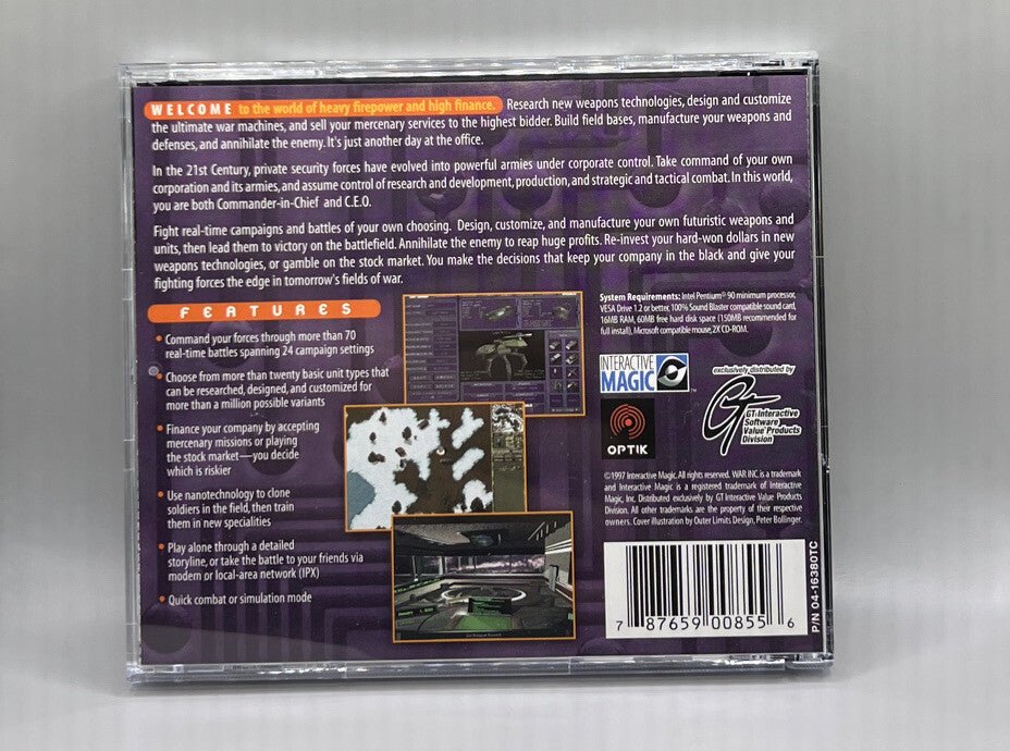 War Inc. BY Interactive Magic (CD - Rom Windows 95) Near Mint 1997 - Darktower Media